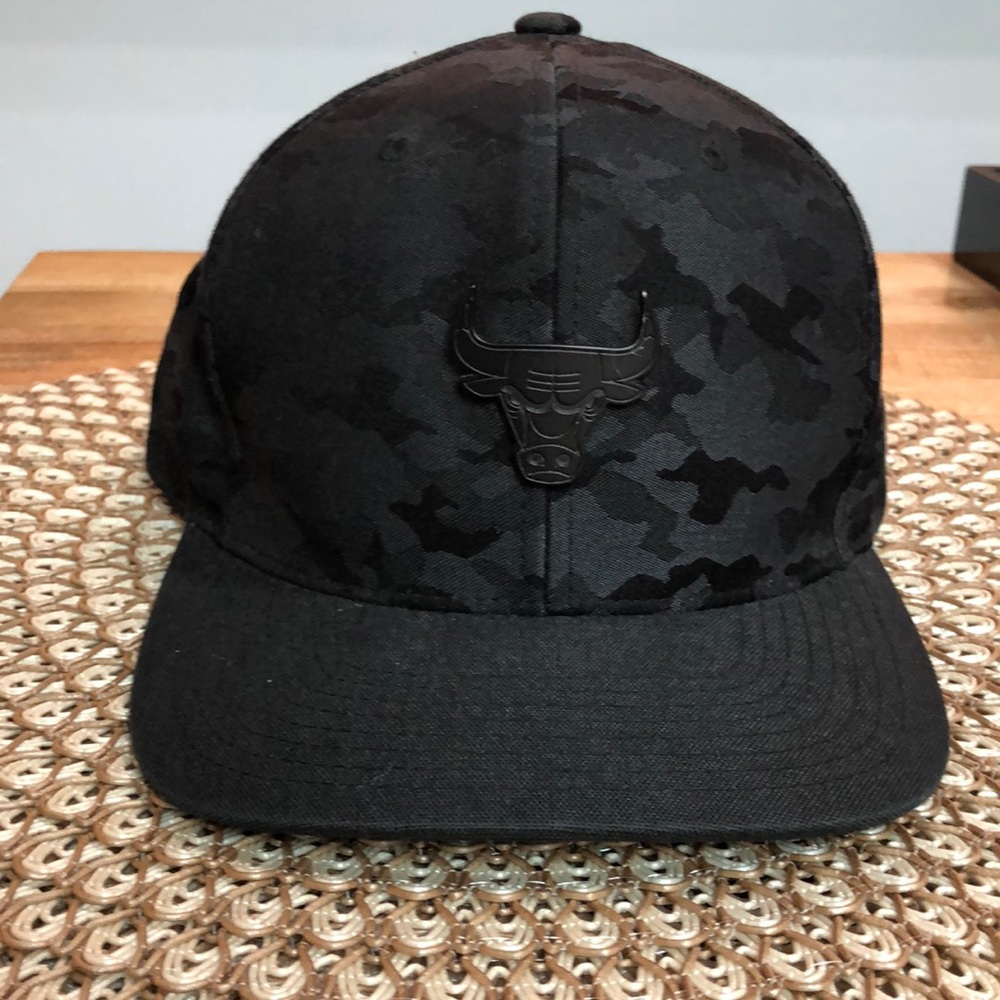 Mitchell & Ness Blacked Out Camo Bulls SnapBack Hat